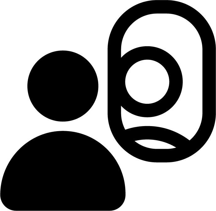 Symbol von einer Person vor einem Spiegel